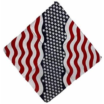 Wavy USA Stars & Stripes Cotton Bandana