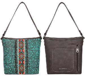 Montana West Tooled Collection Concealed Carry Hobo Bag - Turquoise