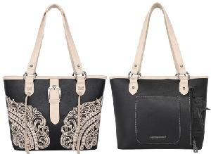 Montana West Cutout/Buckle Collection Concealed Carry Tote - Black