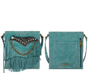 Montana West Fringe Collection Concealed Carry Crossbody Bag - Turquoise