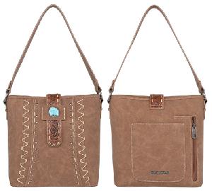 Montana West Tooled Collection Concealed Carry Hobo Bag - Tan
