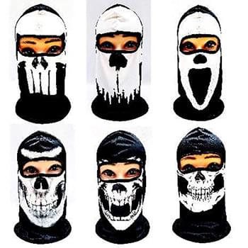 Wholesale Black & White Skull Print Ninja Face Mask