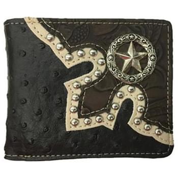 Wholesale Black Western Bi-fold Star Wallet