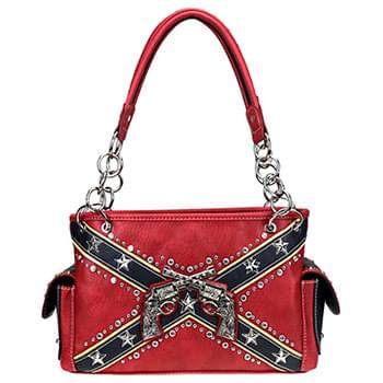 Montana West Confederate Flag Collection Concealed Carry Satchel RED