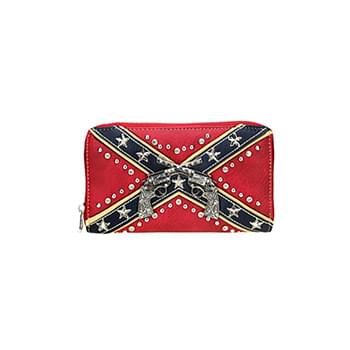Montana West Confederate Flag Collection Wallet Red