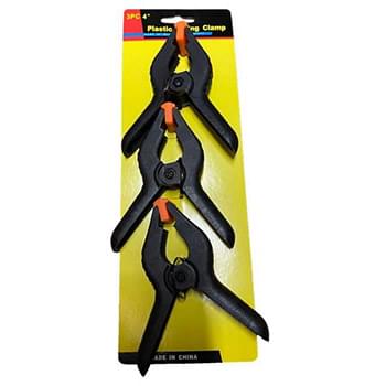 Wholesale 3 pcs set 4' black plastic spring clamps