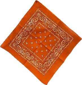 Cotton Orange Paisley Fabric Bandana