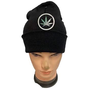 Wholesale Marijuana Winter Beanie Hat - Circle Leaf