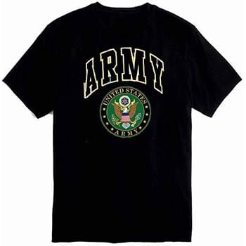Wholesale Official Licensed Black Color T-shirt Army