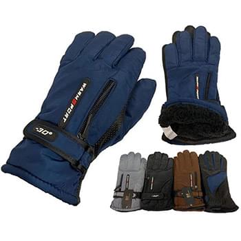 -30 Solid color Man Glove with Inside Lining and Anti-Slip Grip