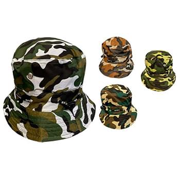 Wholesale Camo Bucket Hat with Adjustable Straps