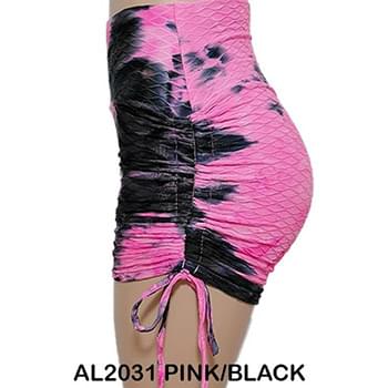 Wholesale Big Butts Tik-Tok Shorts Tie Dye Pink