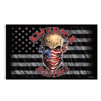 AMERICA RISING Flag *Black & Gray Flag/Skull