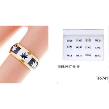 Fashion Ring With Marijuana sign