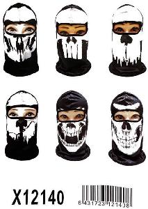 Black & White Ghost/Skull Print Ninja Face Mask