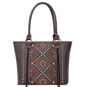Montana West Studded Collection Concealed Carry tote coffee