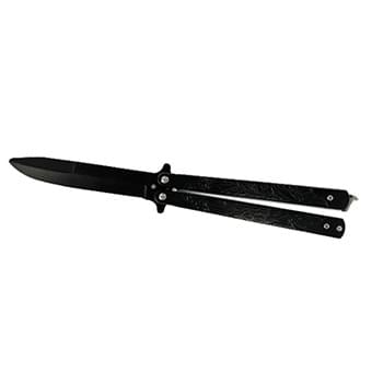 5.25" Stainless Steel Butterfly Pocket Knife - Black