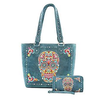 wholesale Montana West Handbag + Wallet set turquoise