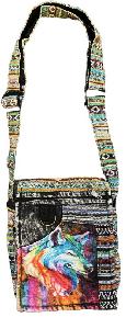 Wholesale Hand Made Colorful Wolf Design Hobo Sling Purse