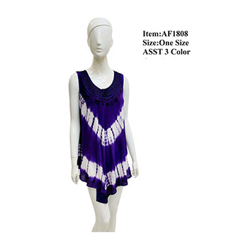 Rayon Tie Dye Embd Top Assorted Color