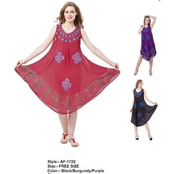 Wholesale Rayon Dress-Tie Dye/Block Paint Dresses