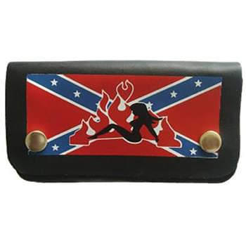 Wholesale Rebel Southern Girl with Flames Leather Biker Wallet w