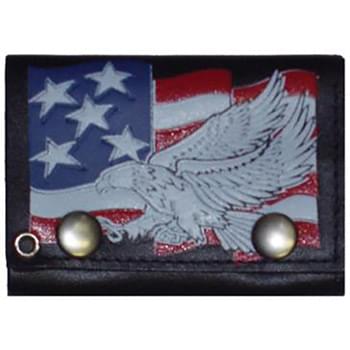 Wholesale USA American Eagle Tri-fold Leather Chain Wallet