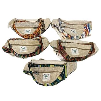 Himalayan Hemp Handmade Fanny pack with adjustable waist AST Colors