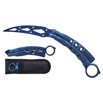 9.38" Overall Butterfly Trainer Knife Practice Knife - Blue