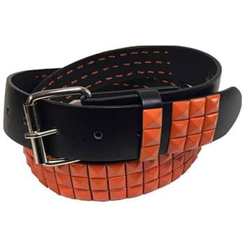 Orange color 3 Row Studded Belt