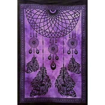 Ombré Tie Dye Dreamcatcher with feather Cotton Tapestries