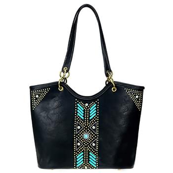 Montana West Aztec Collection Concealed Carry Tote Black
