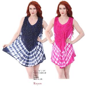 Wholesale Plus Rayon Top-Tie Dye Dress