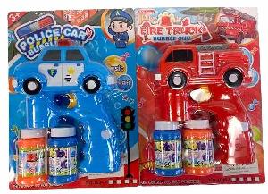Police and Fire Truck Bubble Gun