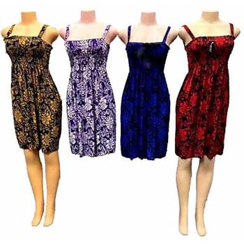 Wholesale Simple Strap Flower Printed Dresses Assorted