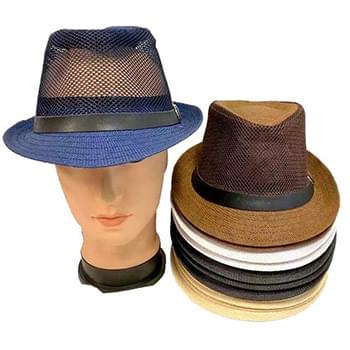 Wholesale Mesh Solid Color Fedora Hat