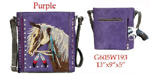 Wholesale horse Crossbody Sling Purple With Conceal Pocket
