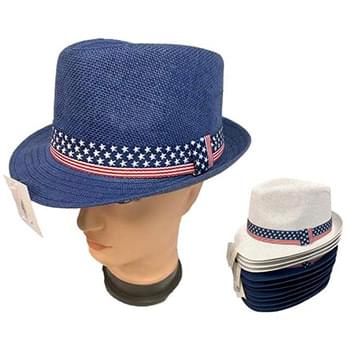 Wholesale USA Flag Band Fedora Hat