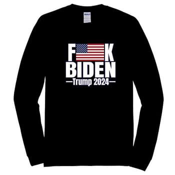 F***K BIDEN Trump 2024 Black color Longsleeve T-shirt PLUS