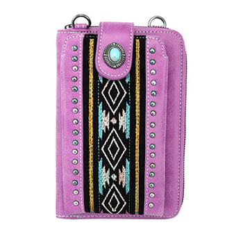 American Bling Aztec Collection Phone Wallet/Crossbody Purple