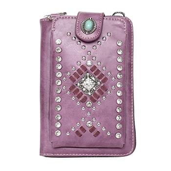 American Bling Southwestern Collection Crossbody Wallet Purse Purple