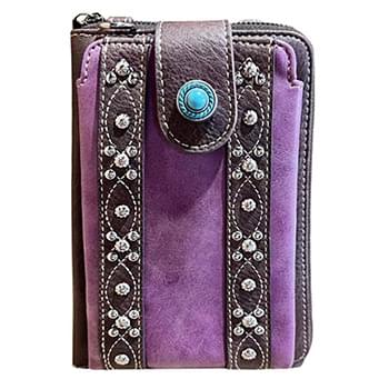Montana west Rhinestone Collection Phone Wallet Crossbody Purple