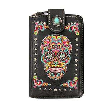 Montana West Sugar Skull Collection Phone Wallet Purse /Crossbody