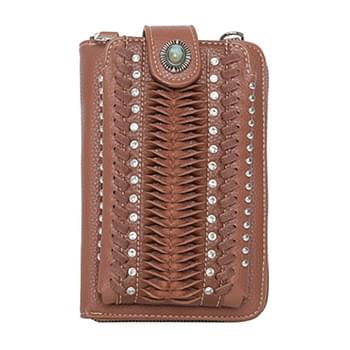 American Bling Collection Crossbody Wallet Purse Brown