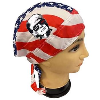 USA Flag Style Trump 2024 I'll Be Back Skull Cap