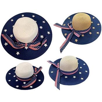 Wholesale Ladies Summer Americana Woven Hat with Bow