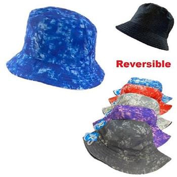 Wholesale Tie Dye Single Color Bucket Hats - Reversable