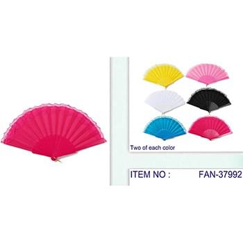 Wholesale  Solid Color With Lace On Top Hand  Fan