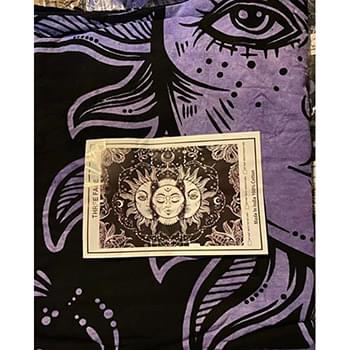 TPY341 Purple three face sun moon goddess tapestry - purple