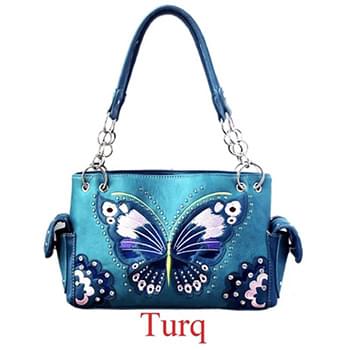 Wholesale butterfly Design Handbag Turquoise
